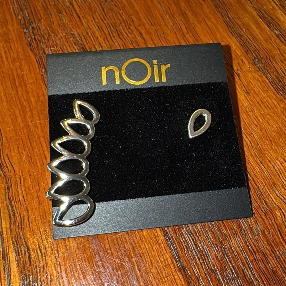 Polaris stud earrings asymmetrical design by nOIr jewelry collection